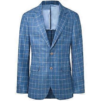 Hackett Wool Silk Linen Tattersall Blazer
