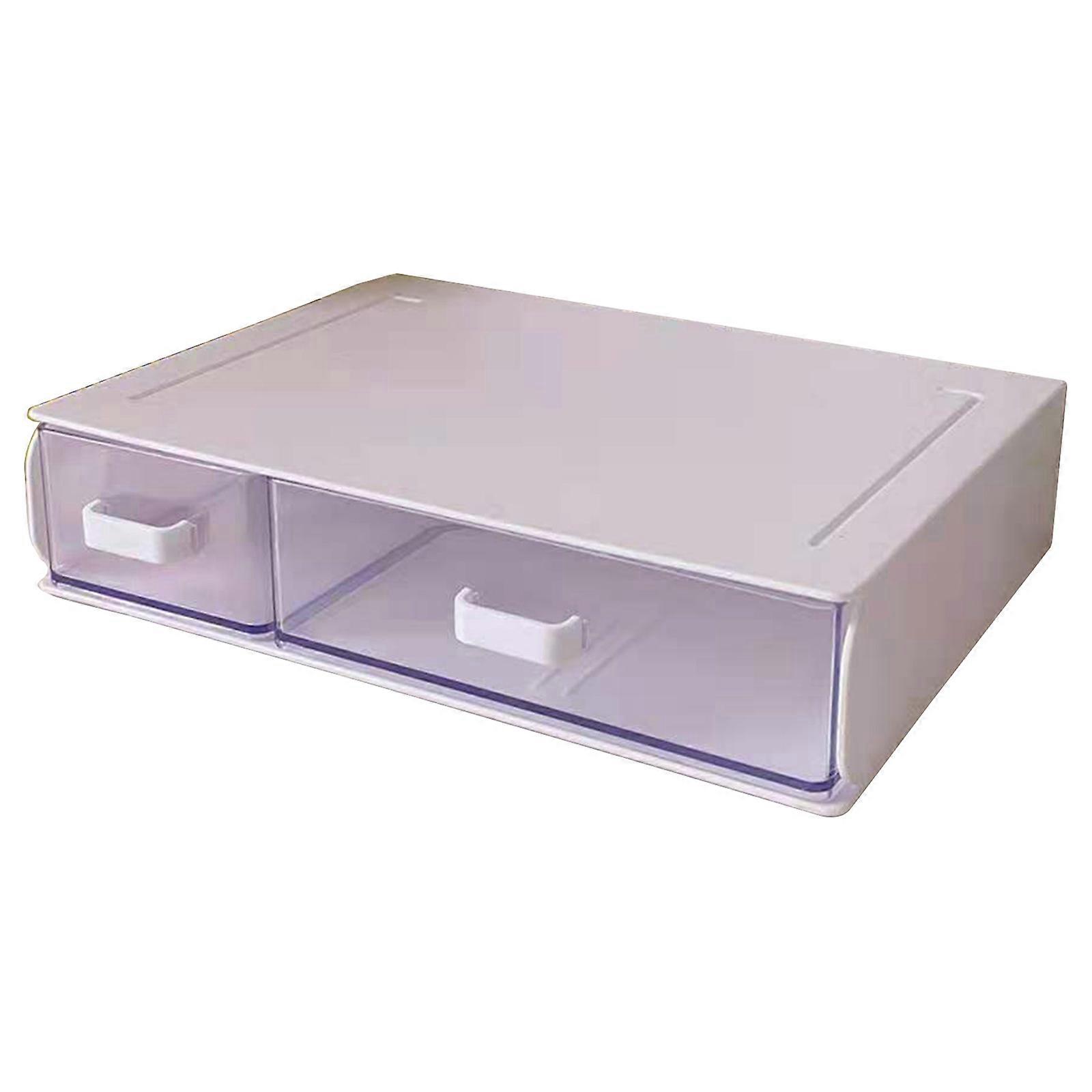 Stackable Organizer for Case with Clear Drawer Waterproof Large Capacity for Cosmetic Makeup Tools Barthroom Bedroom Use White