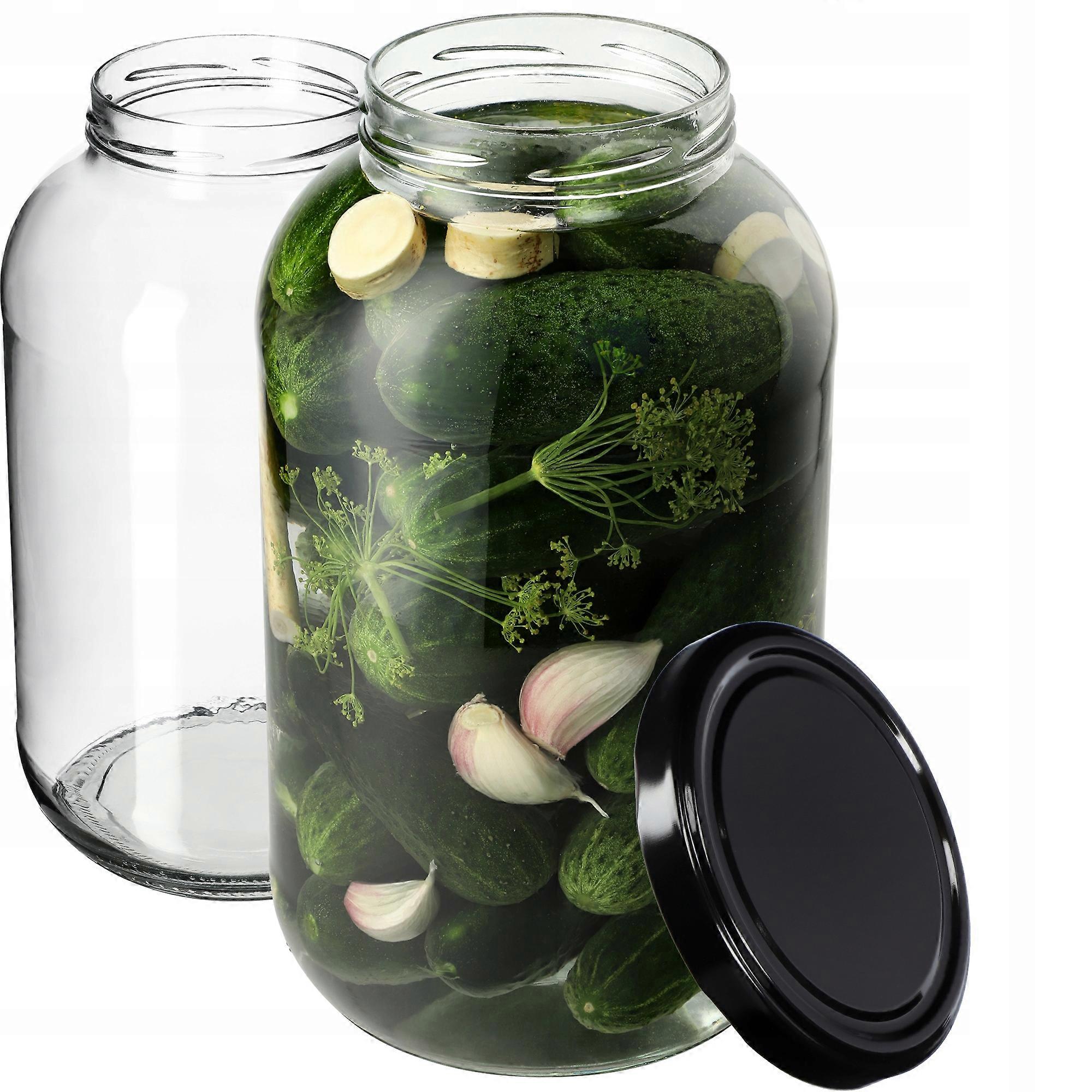 KADAX Glaskrukke Brest 4L 100mm + sort låg 2stk