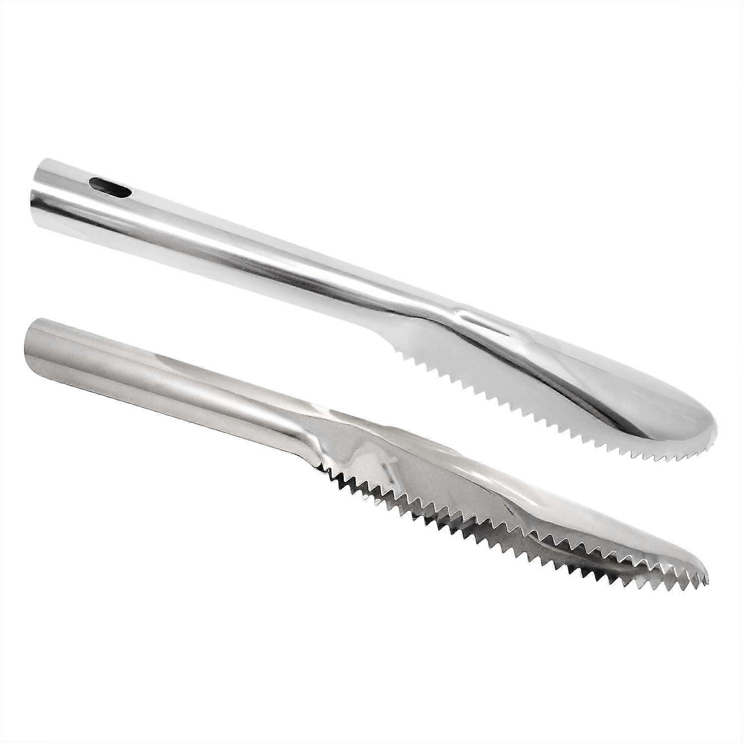 Stainless Steel Fish Scale Tool 9.45" Sawtooth Fish Scaler Remover Scraper Cleaning Brush for Chefs and Home Cooks