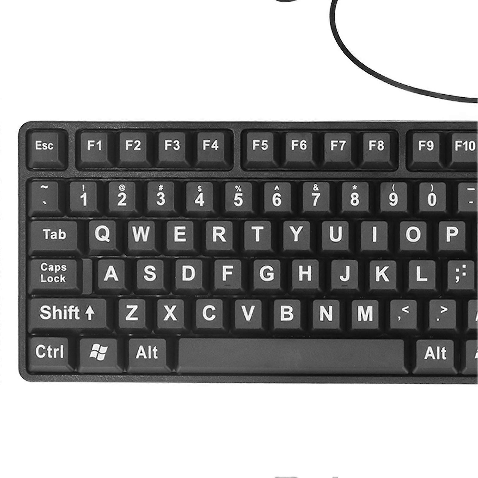 Large-Print Wired Keyboard for Low Vision and Elderly Users