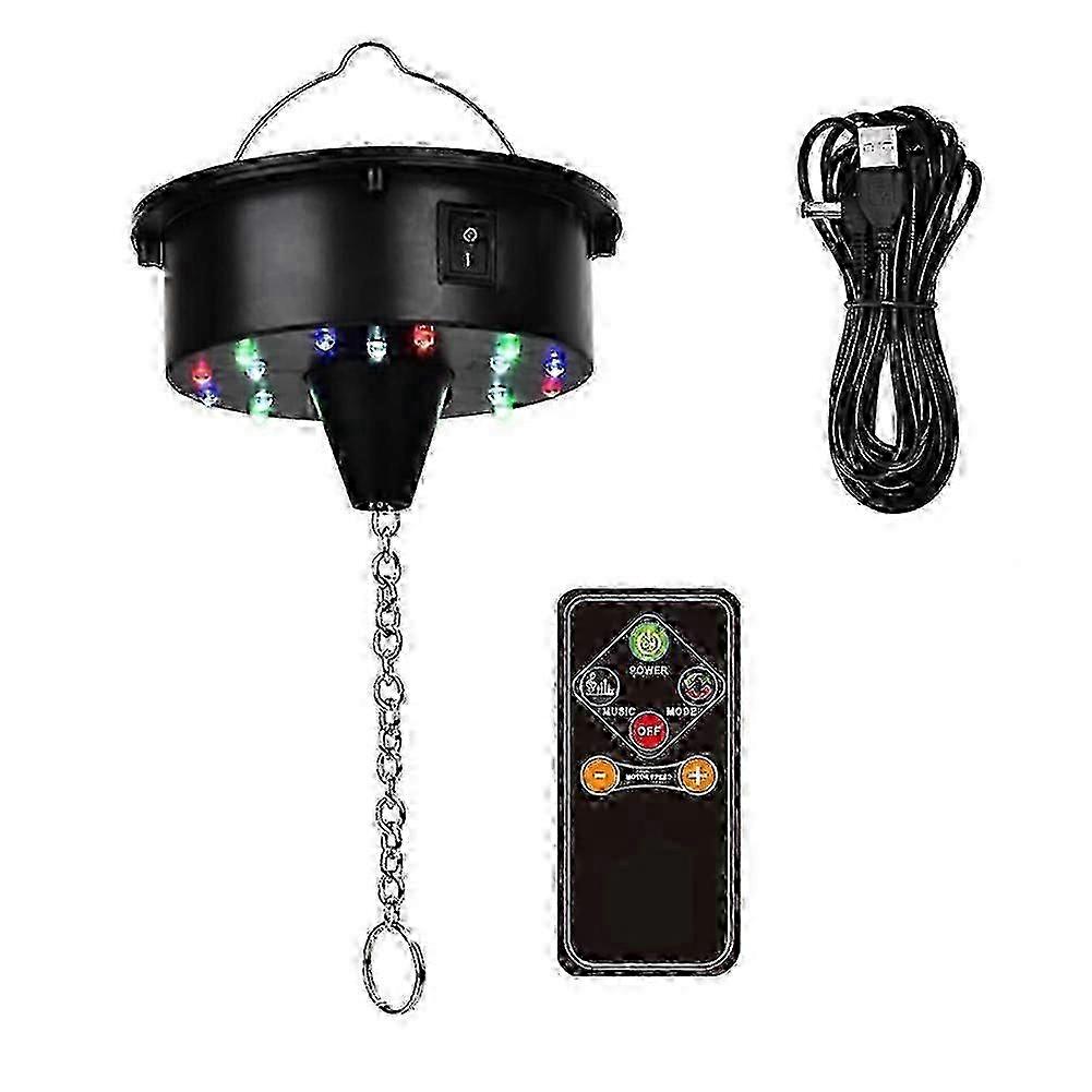 Rotating Disco Ball Motor Lights with Remote,18 LEDs for 12 16 20 24inch Mirror Ball Rotator(NotInc