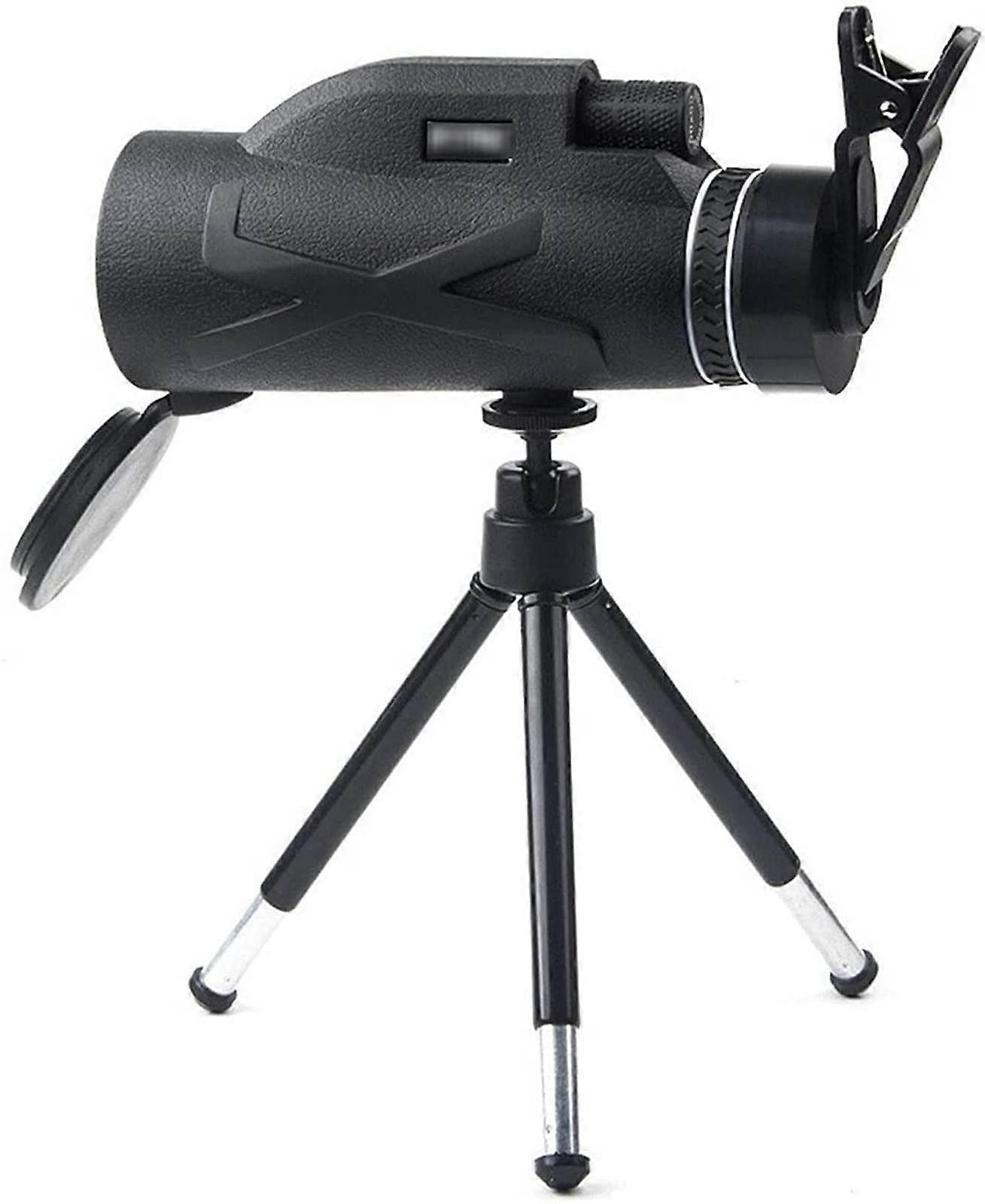 Monocular Telescope Low Light 12x Outdoor Binoculars with Universal Mobile Phone Mount Adapter and Simple Clip