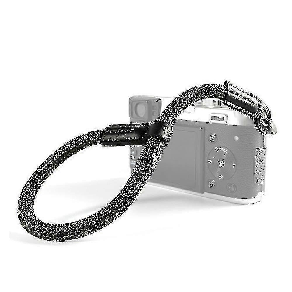 Camera Adjustable Rope Wrist Strap With Leather End With Electroplated