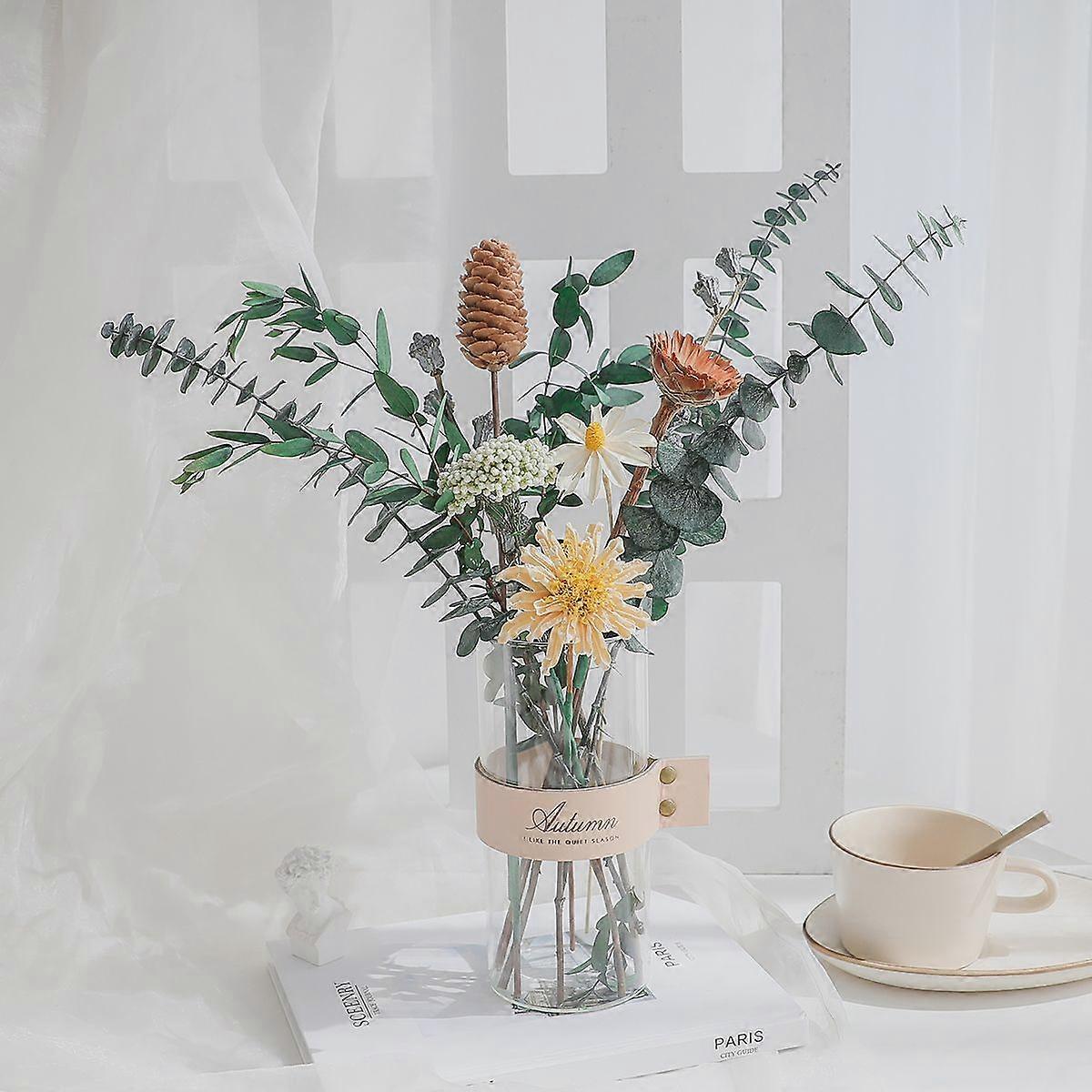 Redkid 1set Bouquet Décoratif de Fleurs Séchées Naturel Vraies Fleurs Sechees Eucalyptus Bouquet Mar