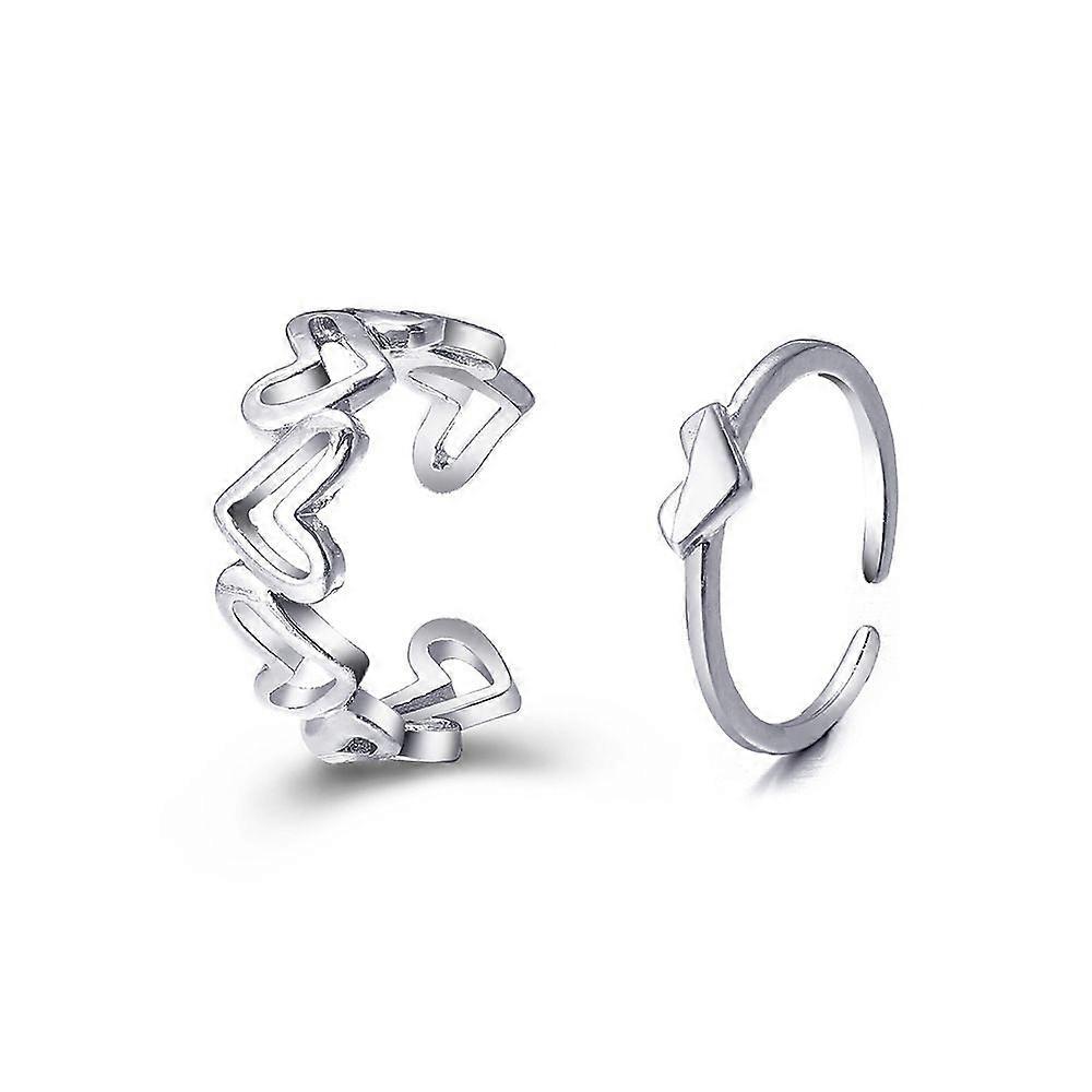 Hjerte Joint Ring Creative Hollow Glossy Love Ring