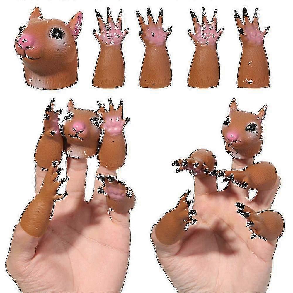 1 Set Of Cartoon Squirrel Hand Puppet Children's Finger Doll Props
