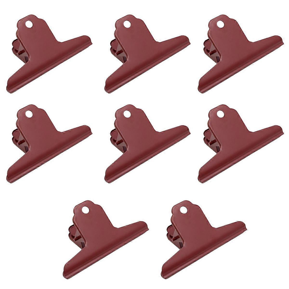 10pcs Brick Red Metal Binder Clips Multipurpose Electroplating Rustproof Large Paper Clamps for Office School