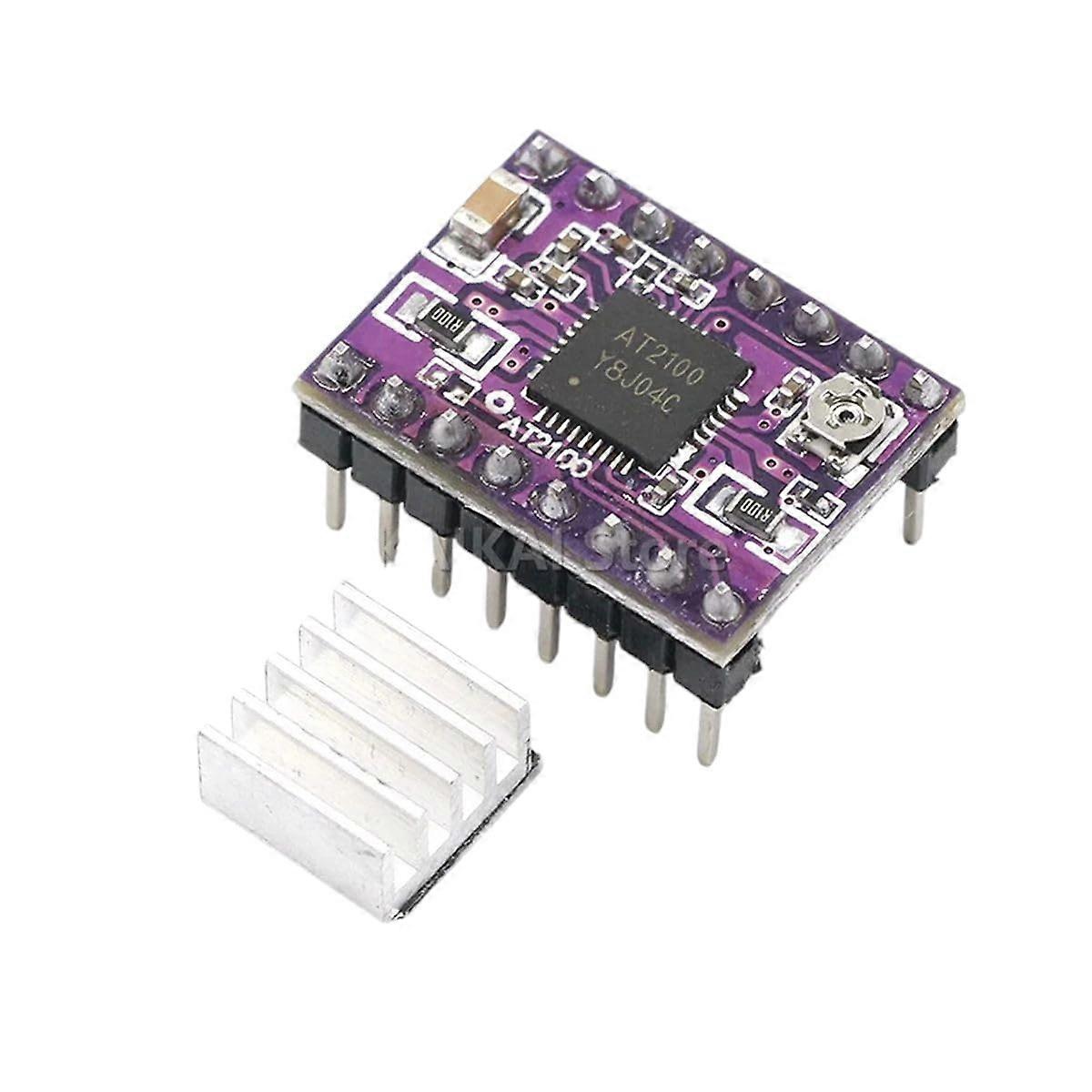 AT2100 Stepstick Stepper Motor Driver Module TMC2100 TMC2208 Compatible with Heat Sink for Silent 3D Printing Control