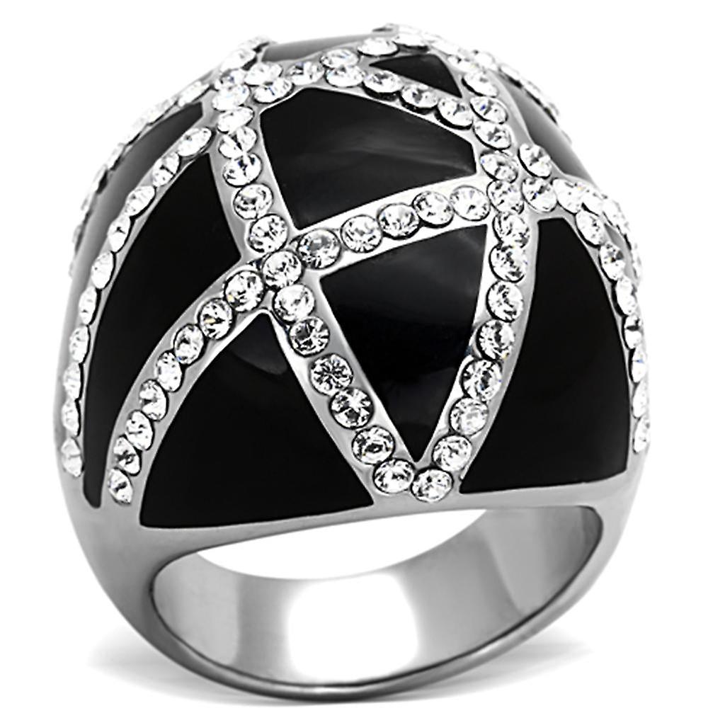 Stainless Steel Ring Top GRD Crystal Clear TK1306 for Women Style High