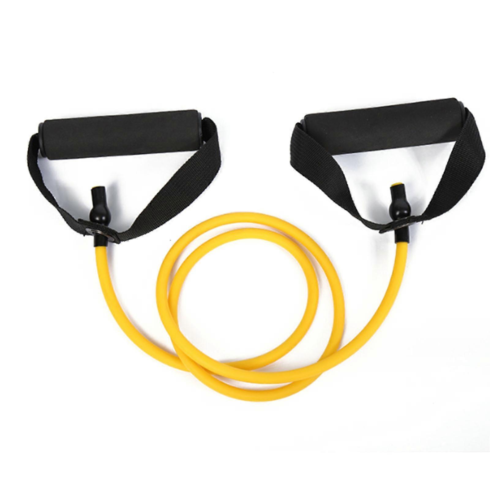 10 Lb Bands with Handles Latex Yellow Portable Single Resistance Band for Strength Training