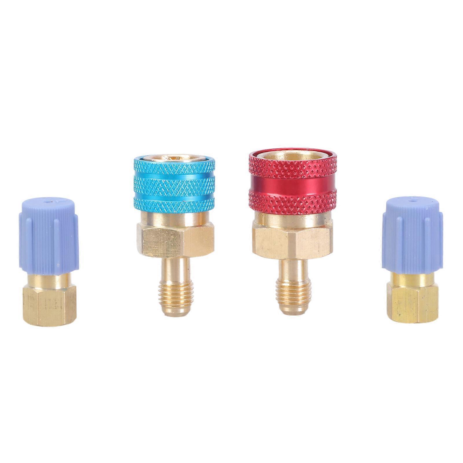 2pcs Conversion set Featuring High/Low Side Quick Couplers Hose Fitting Adapters Corrosion Resistant Adapter for R1234YF