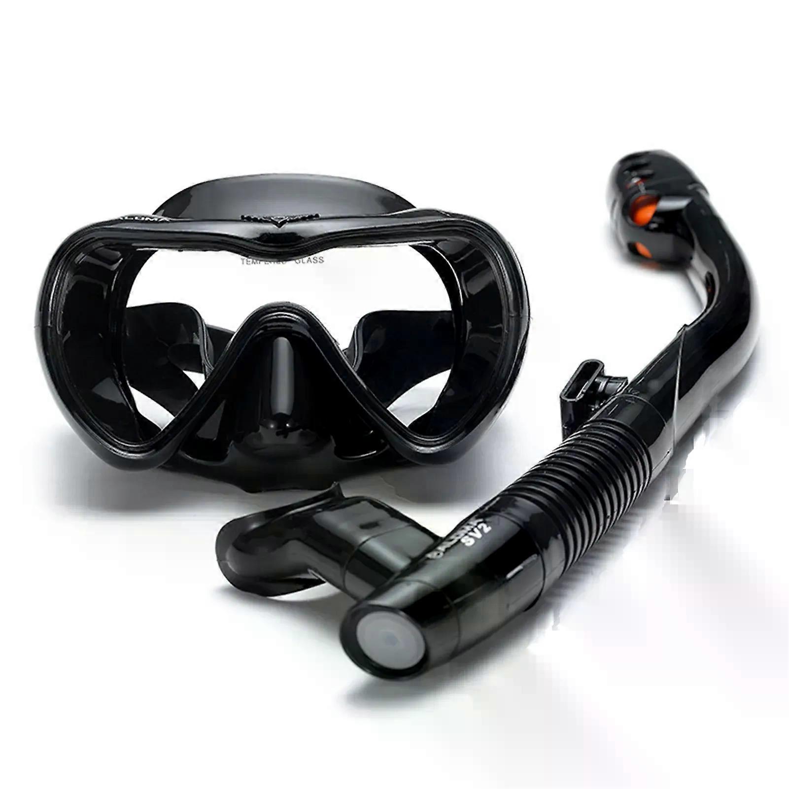 Leakproof Snorkel Set Anti-fog Swimming Snorkeling Goggles Glasses with Easy Breath Dry Snorkel Tube Swimming Scuba Diving Mask