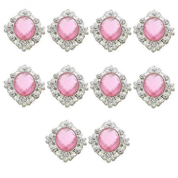 3x 10pcs Oval Flatback Acrylic Crystal Rhinestone Button DIY Craft