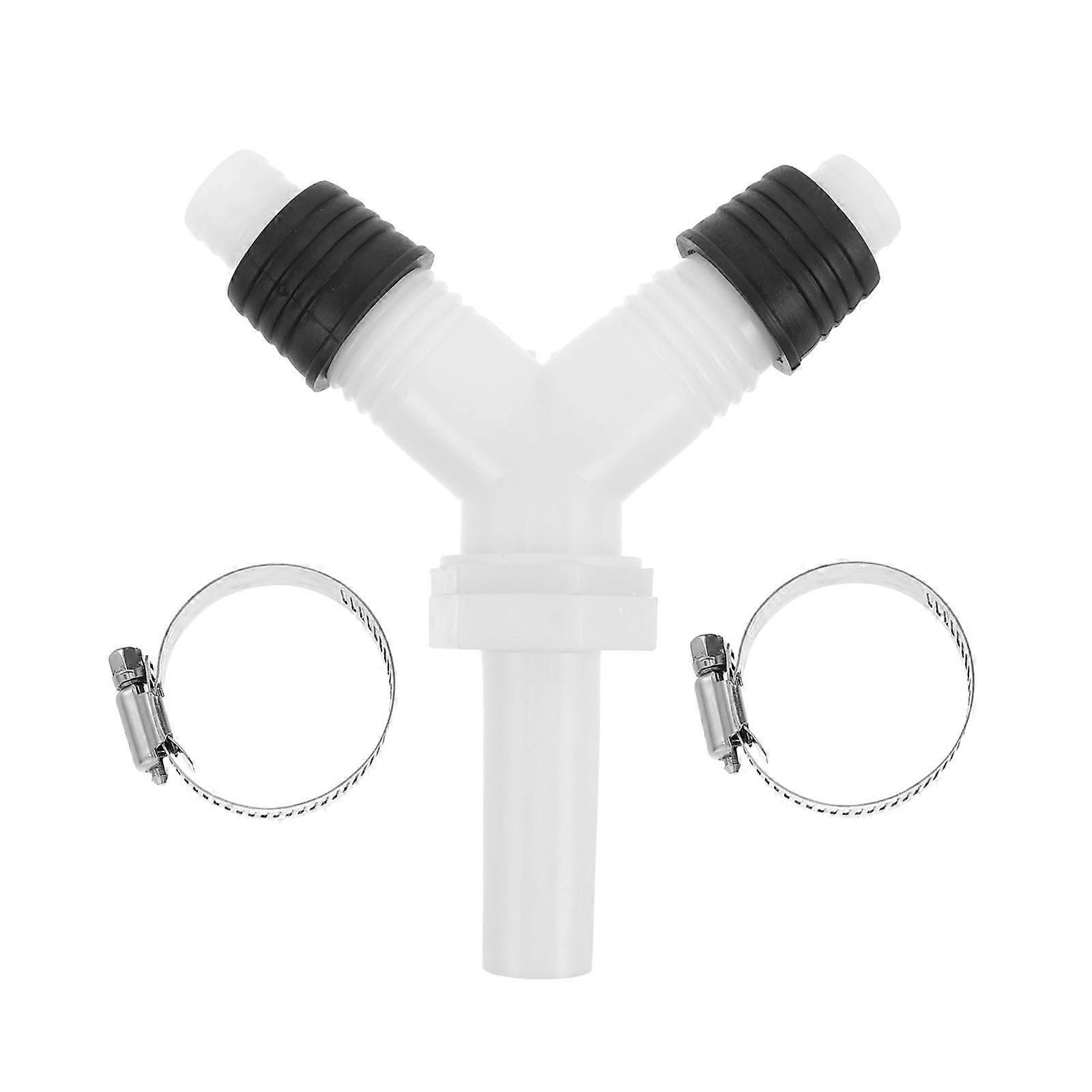 Washing Machine Drain Hose Y-Shaped Plastic Floor Drain Connector Three-Way Adapter For Split Pipe Connection For Bathroom Kitchen