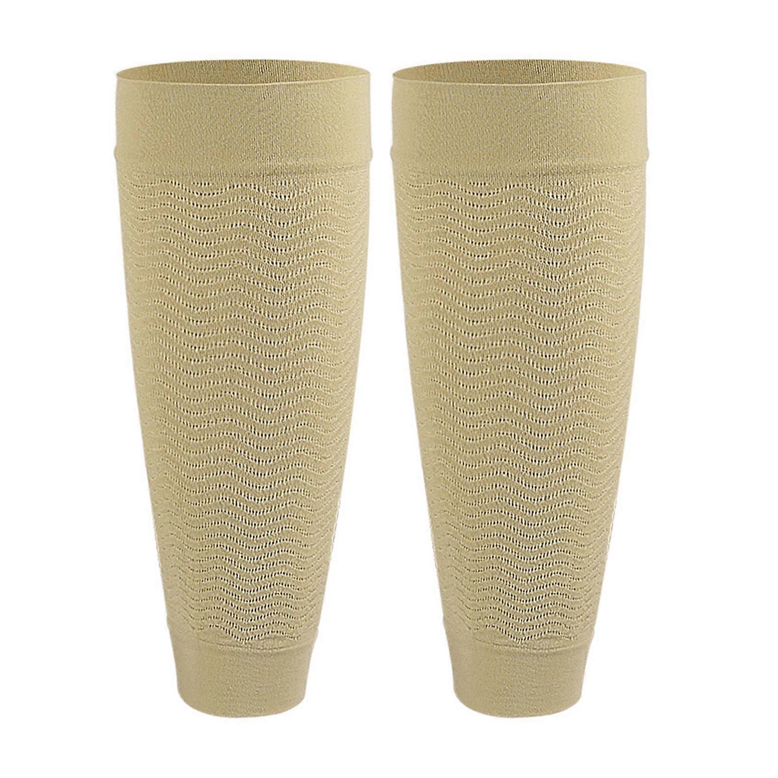 1 Pair Unisex Calf Support Sleeves Compressions Nylon Fabric Texture Suitable for Sports Recovery Enhancing Circulation color