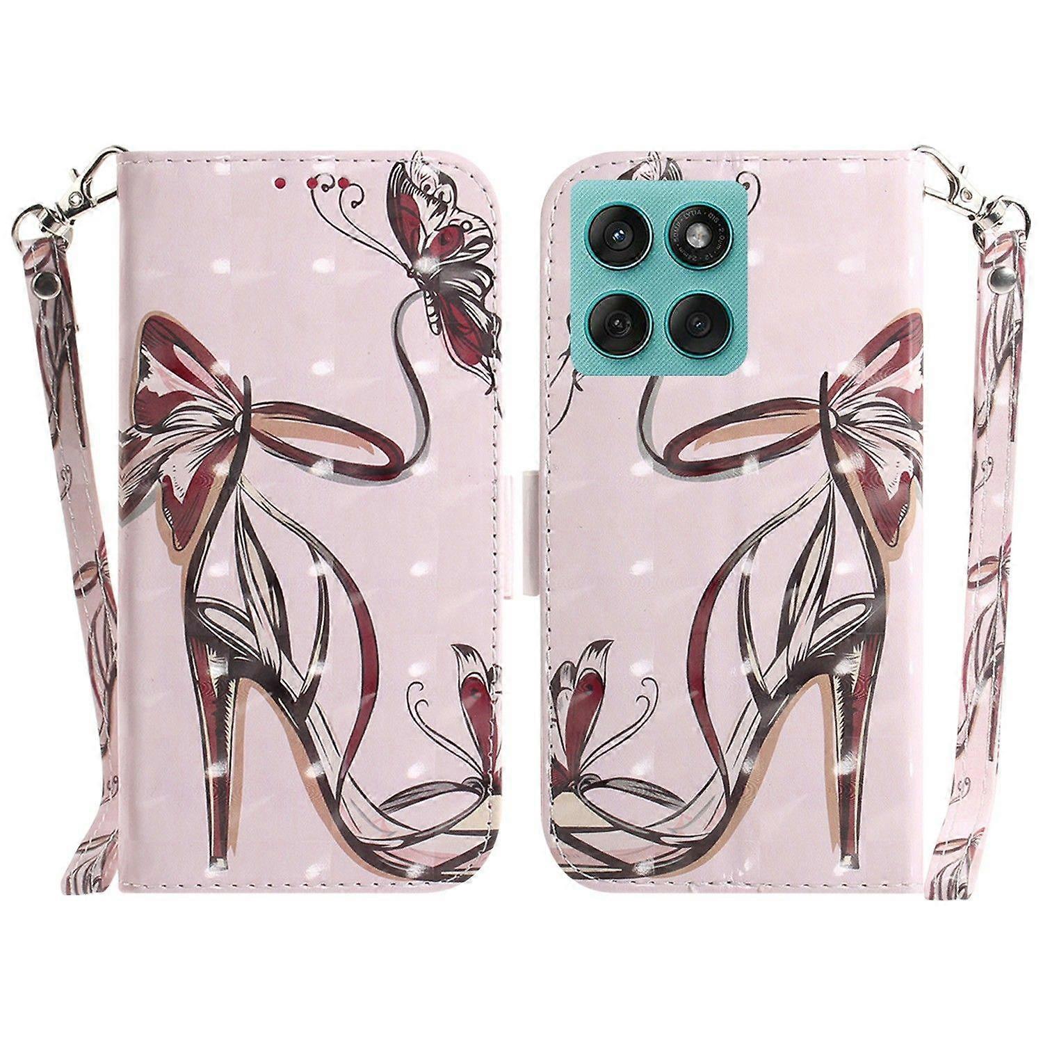For Motorola Edge 60 5G/ 60 Fusion 5G Case Pattern Printing Leather Wallet Phone Cover with Wrist Strap