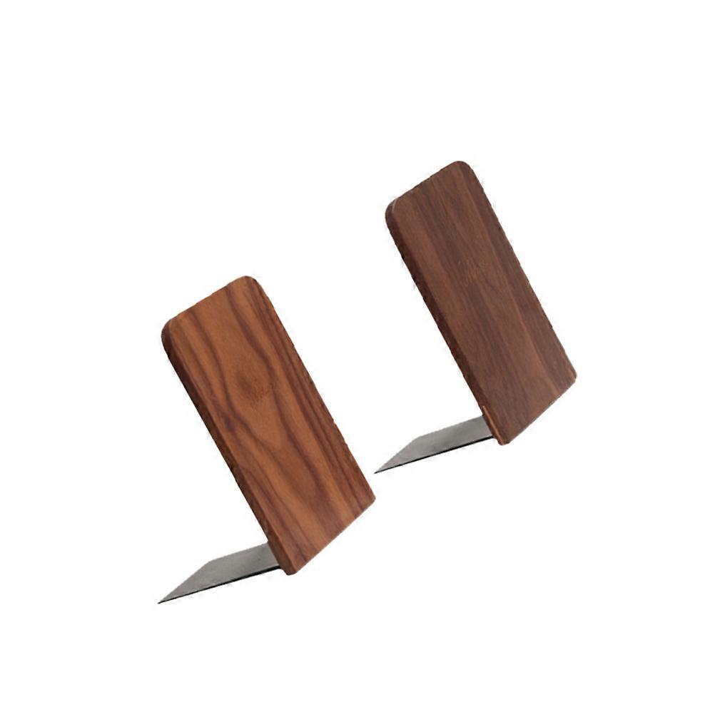 Black Walnut Book Supports for Organizing Books, Magazines, and Files – Square Head Design for Office, Home, and School Use