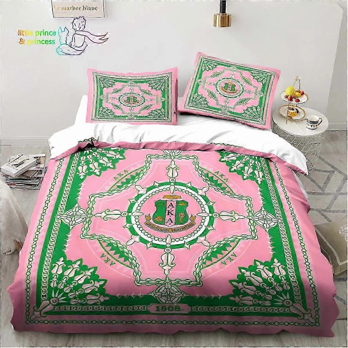 3-Piece Bedding Set for Adult and Kid Bedrooms featuring Alpha Sorority Design, Includes 1 Duvet Cover and 2 Pillow Shams, Perfect for Any D
