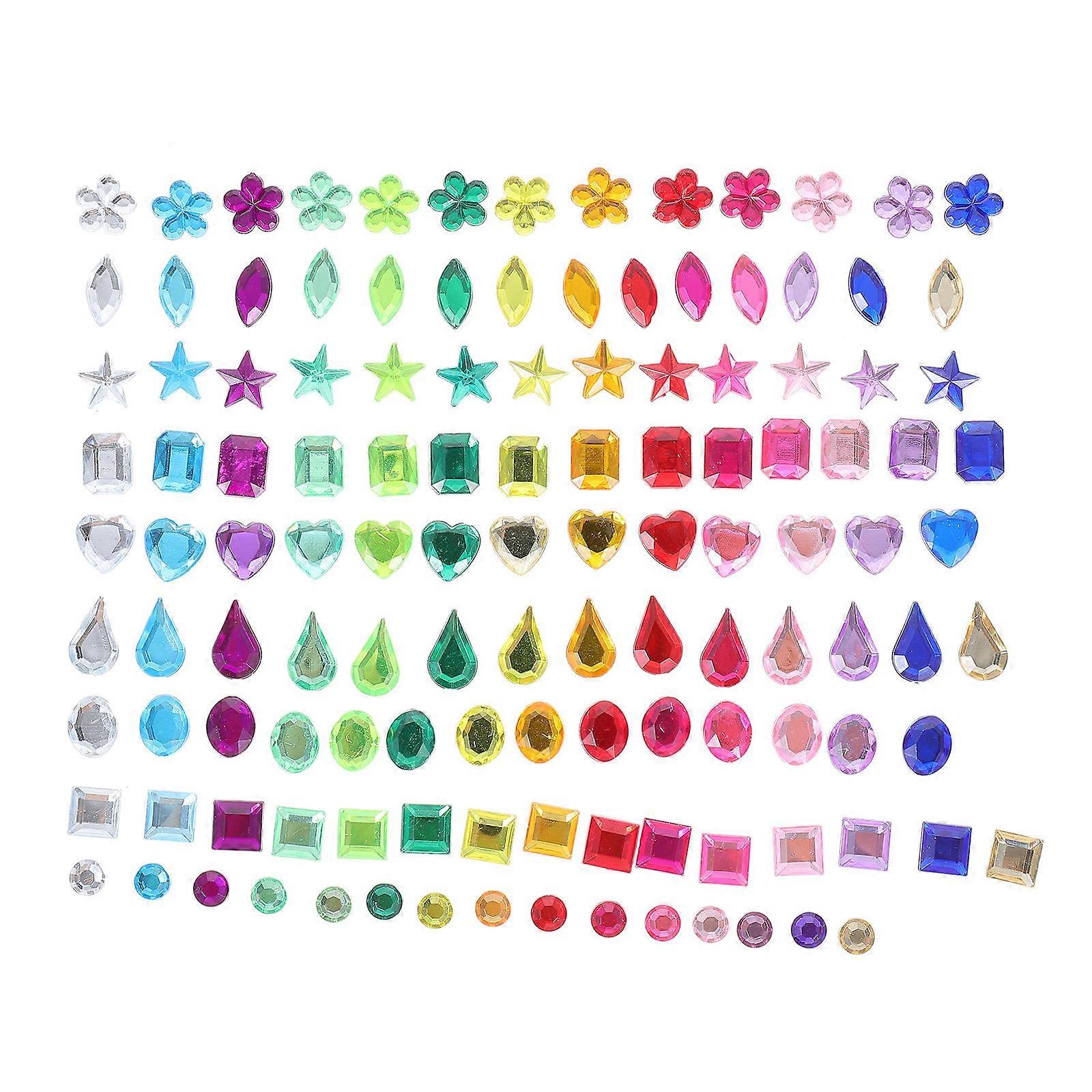 Unique Shape Flatback Rhinestone Acrylic Flatback Rhinestones Scrapbook Diy Assorted Color 0.3x0.8x1.3cm present Diy 1 Set