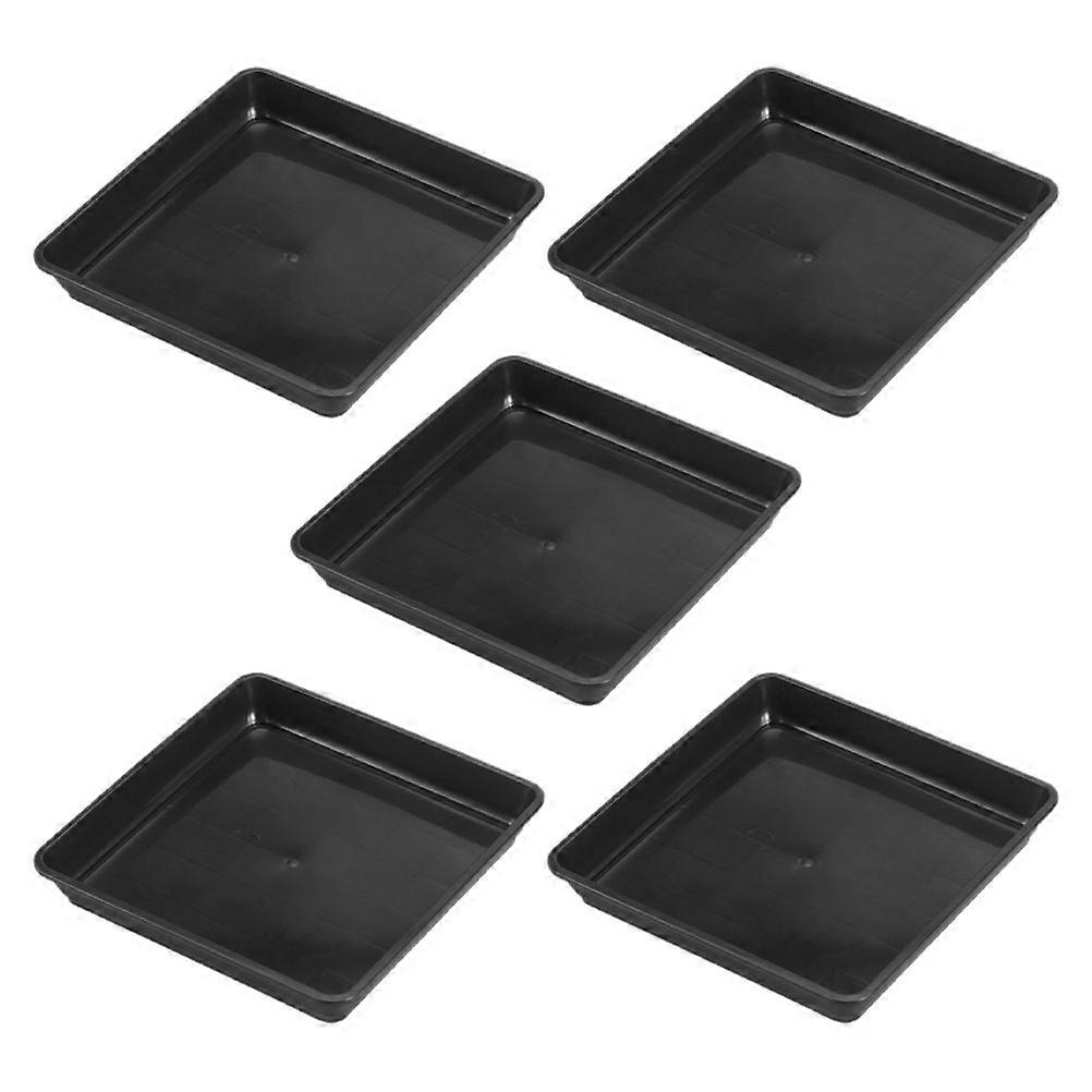 Planter Trays Plastic Plant Tray For Garden Use Prevent Sliding 25.00X25.00X3.50CM Black 5Pcs