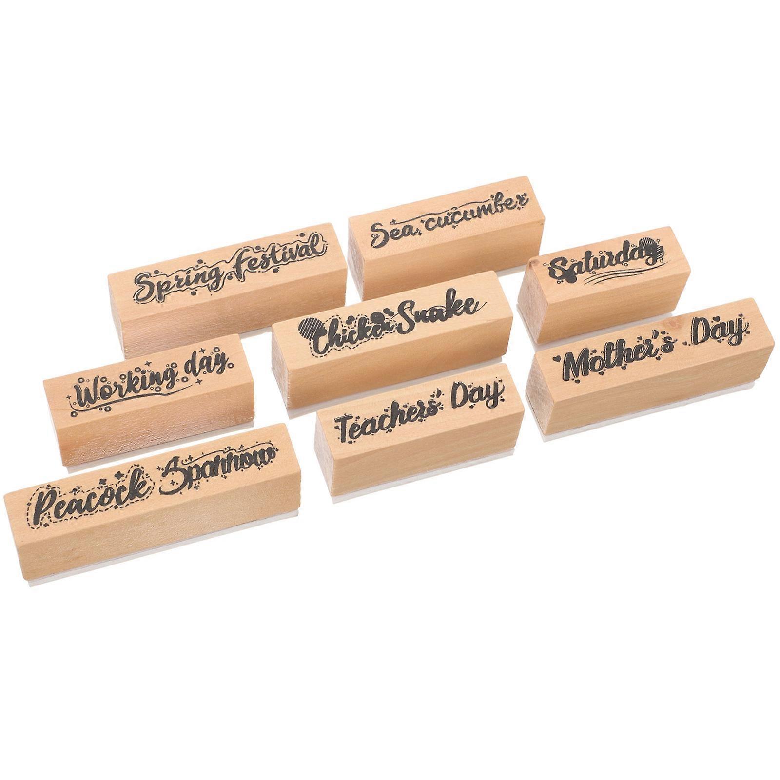 Artisanat Timbres Multi-Fonction Scrapbook Tampons Enfants Multicolore 12x6.5Cm Lettrage 8Pcs