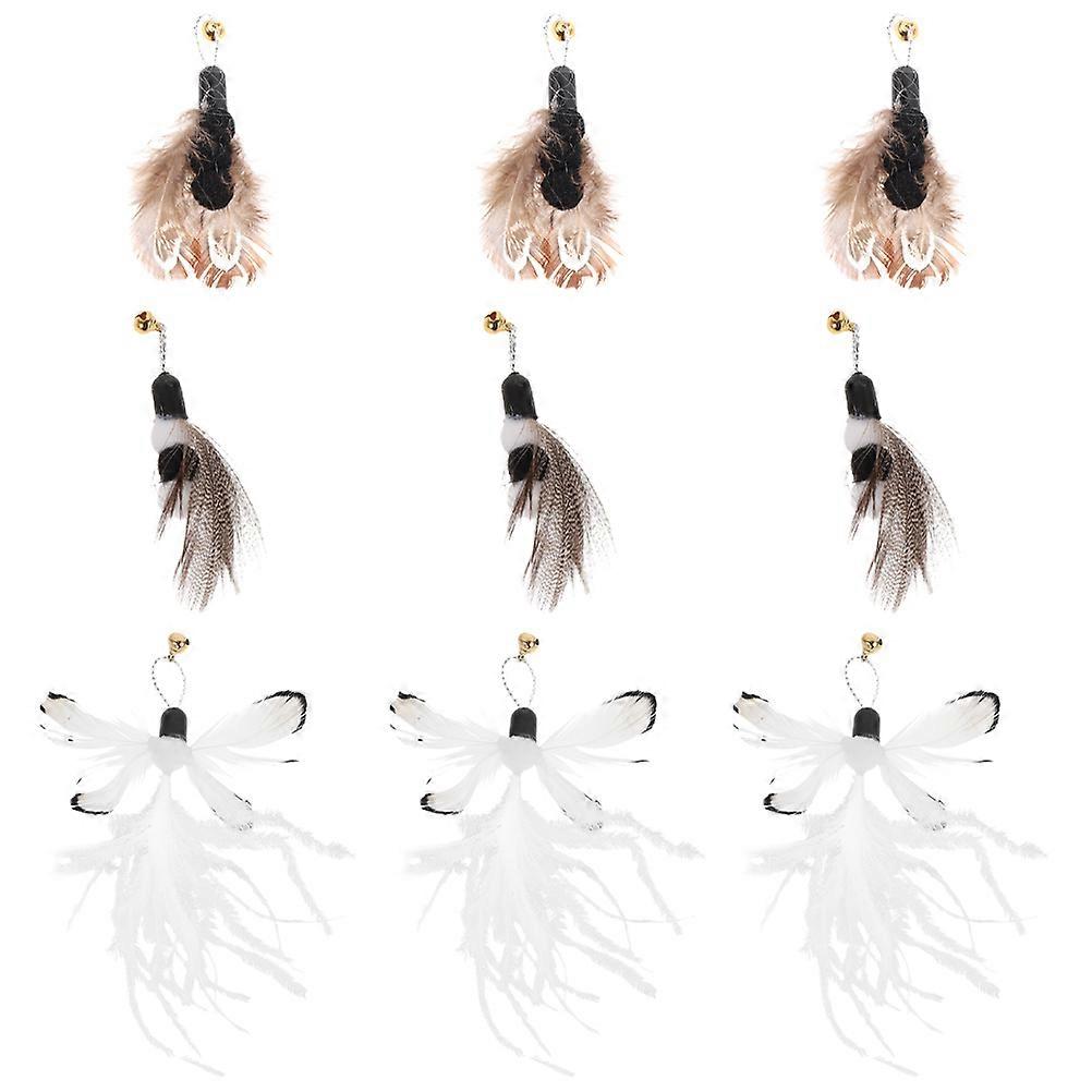 9pcs Interactive Cat Teaser Refills   Lightweight & Safe Attachments for Indoor Play, Promote Exercise and Bonding for Cats