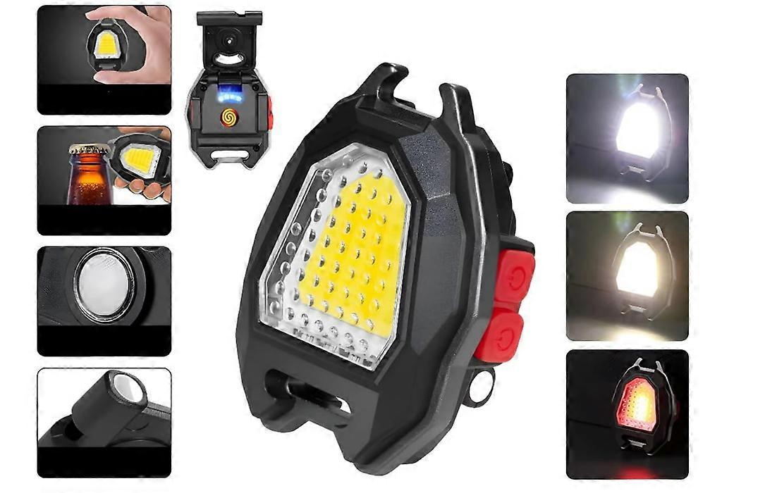 LED Torch Rechargeable 1000Lumens,Waterproof Small Torch 7 Light Modes,500mAh Portable Pocket Light,Mini Flashlight with Bottle Opener(Black)