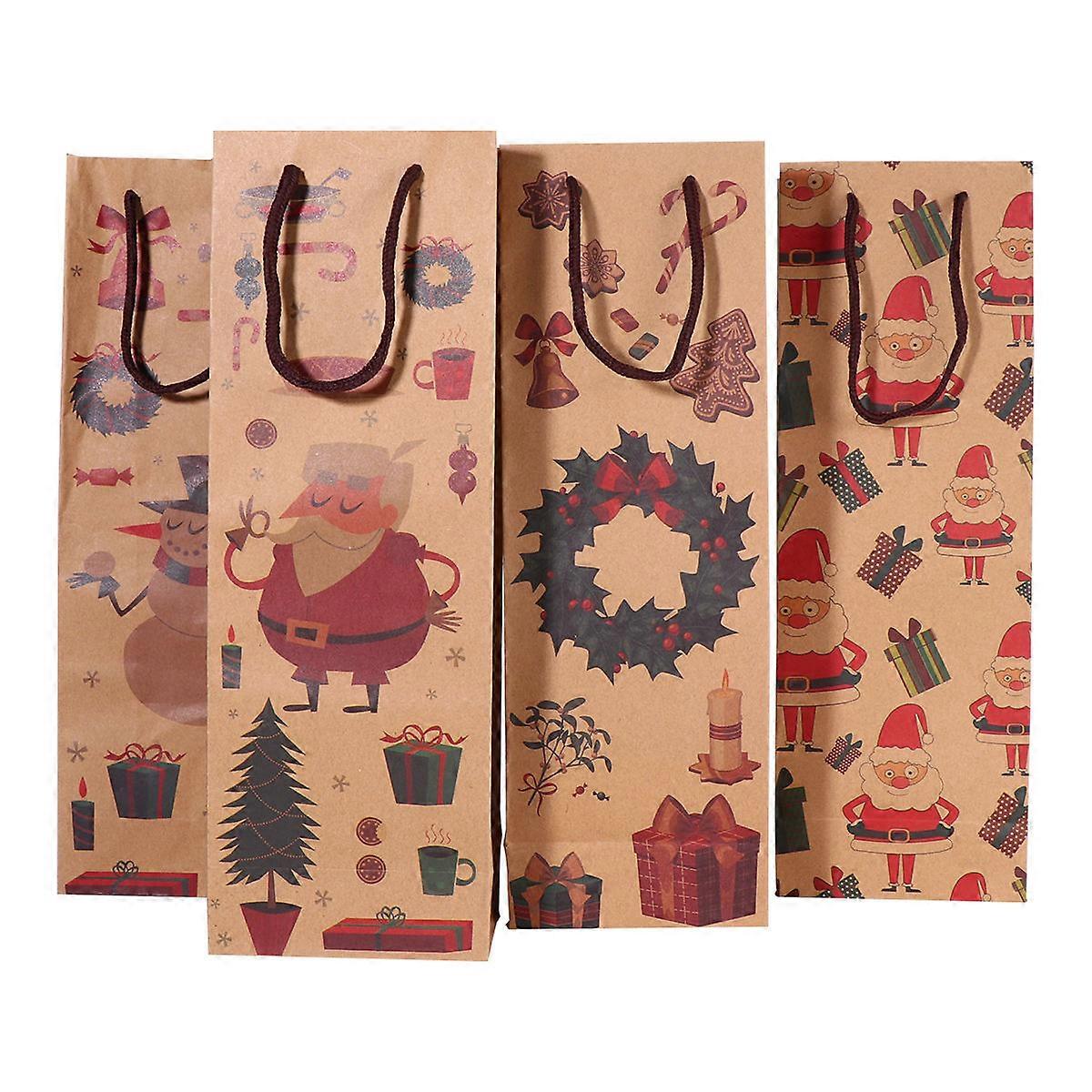 Paper Bags Kraft Paper Storage Birthdays Brown 36.5x12.5cm Rectangular 4Set