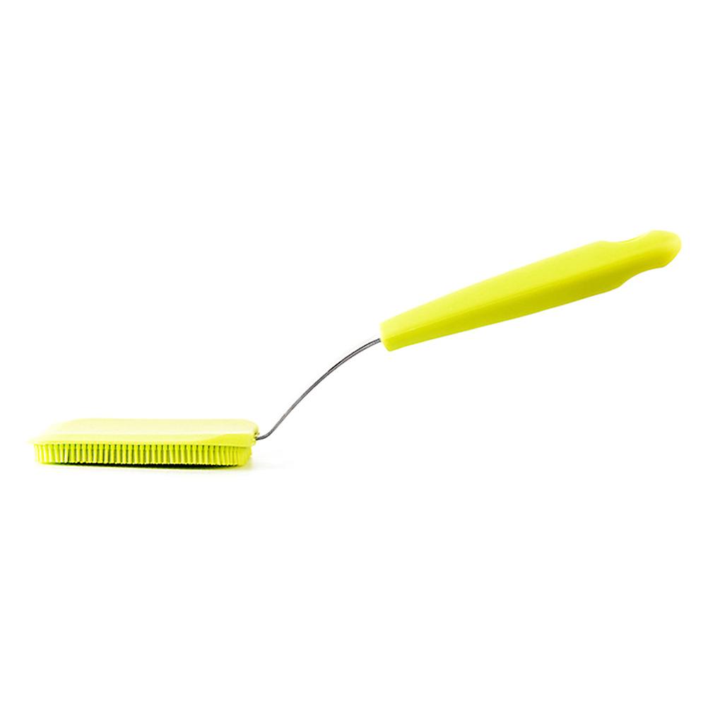 Multi Function Silicone Dish Scrubber with Long Handle, Green Bowl Cleaning Brush for Kitchen, Space Saving Hanging Design, Easy to Use and Store