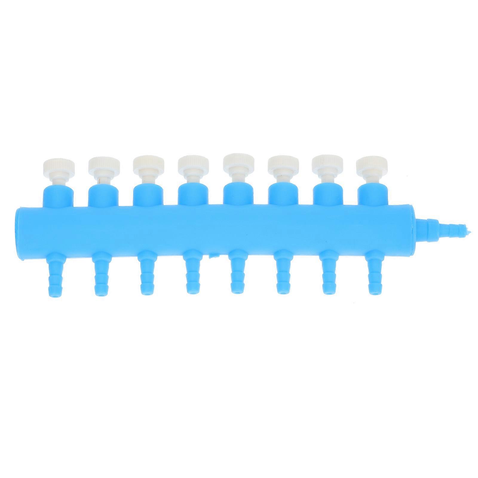 Aquarium Accessories for Fish Tank Air Flow Splitter 8 Way Distributor Blue 17x5.2cm Oxygenation Fish Tank Accessory 1Pcs