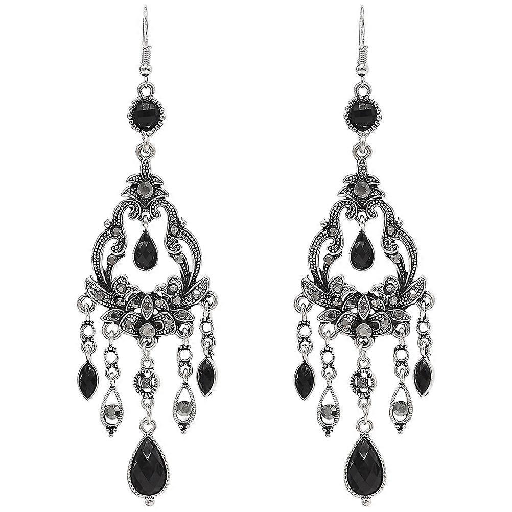 Women Earrings Decor Bohemian Retro Style Drop Shaped Tassel Design For Daily Life 1 Pair