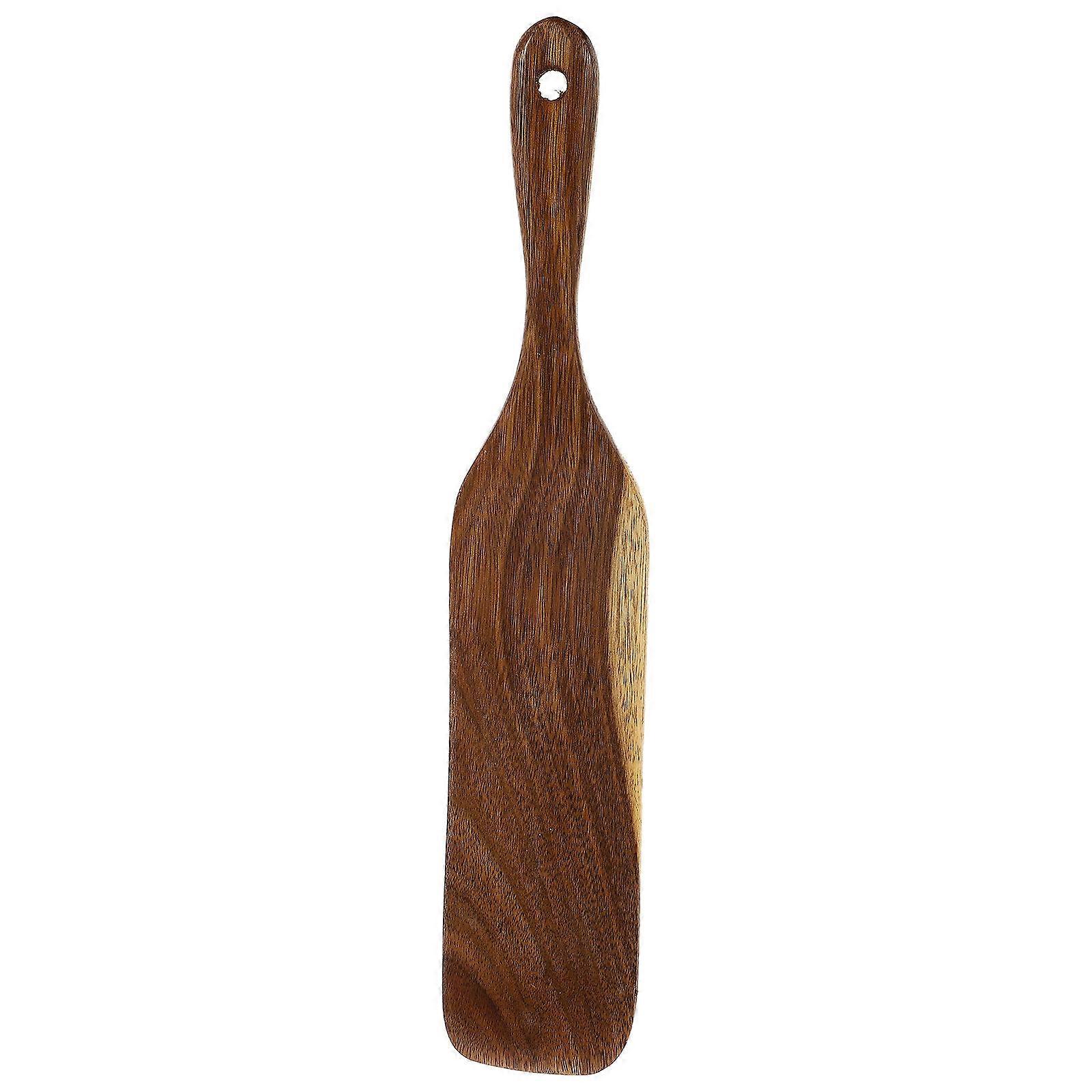 Wooden Wok Spatula Long Handle Brown Cooking Utensil for Home Use 1 Piece