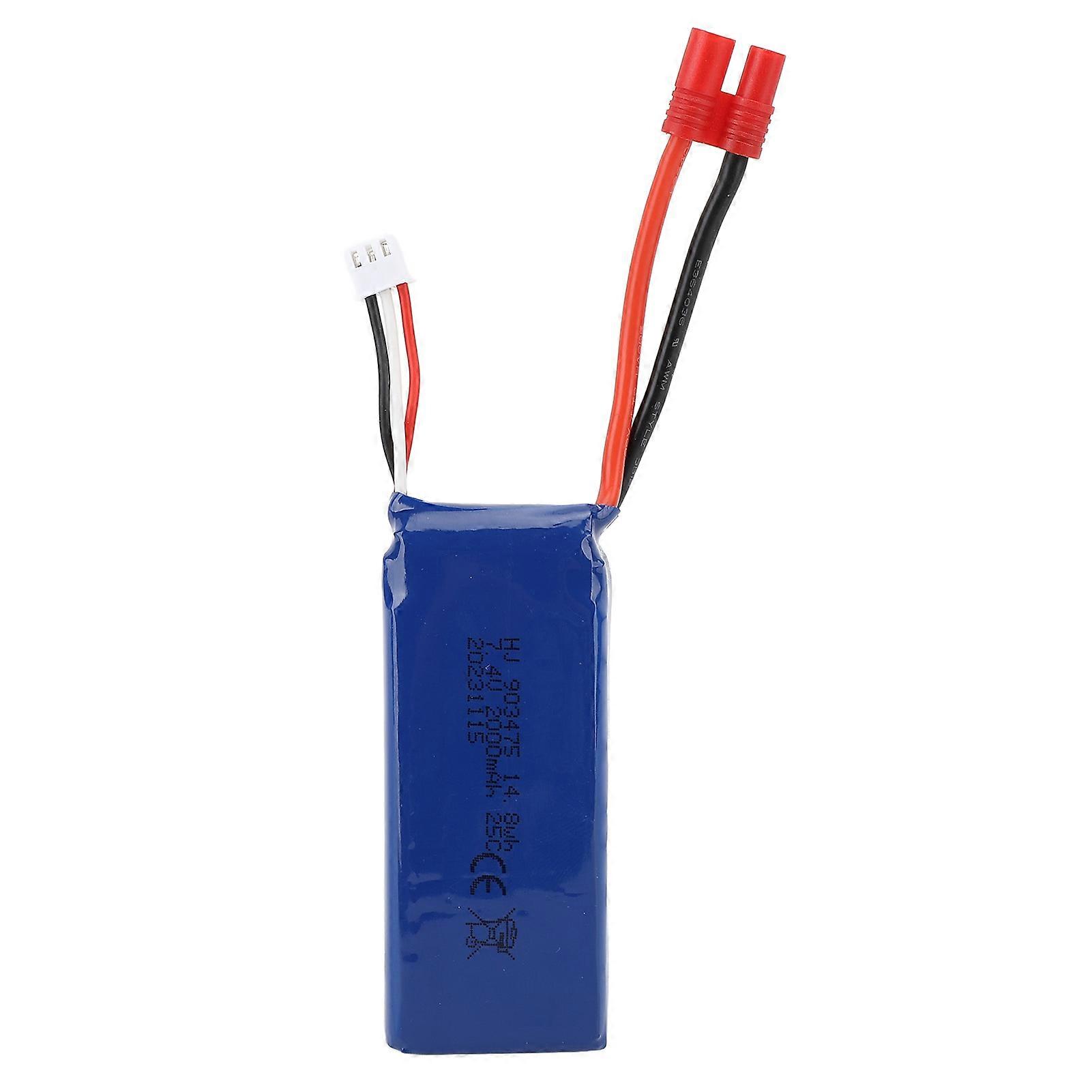 Batterie lithium-polymère 2000 mAh 7,4 V pour drone Syma X8 X8C X8SW RC, fiche banane 25 C