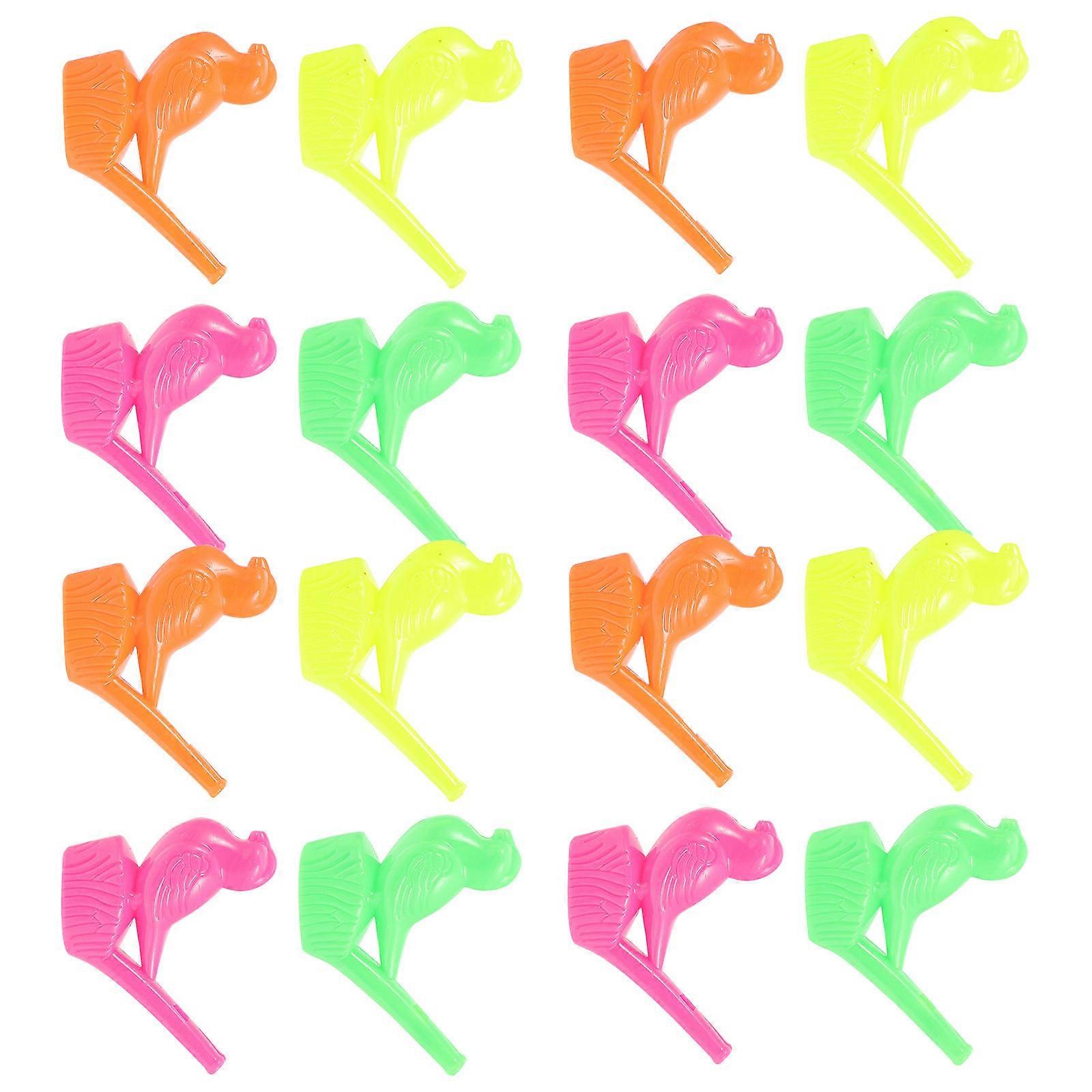 Plastic Kids Bird Whistle Assorted Color 6.6x5.8cm Whistle Blowing Childrens Toy 16Pack
