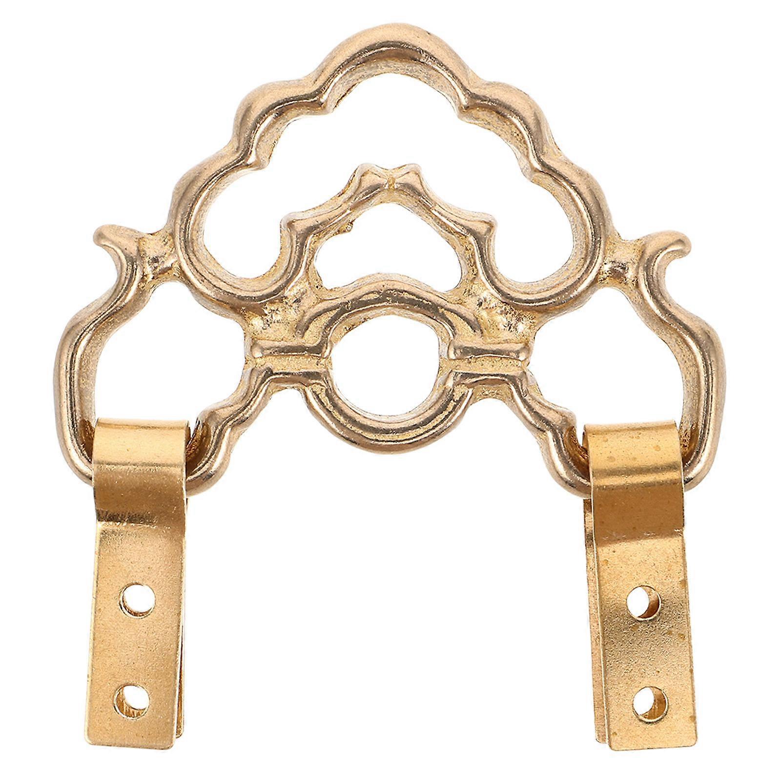 Molding Hook Metal Pattern Hooks Frame Bracket Home Decor Brass 2.9X2.2X0.2in Hanging 1Set