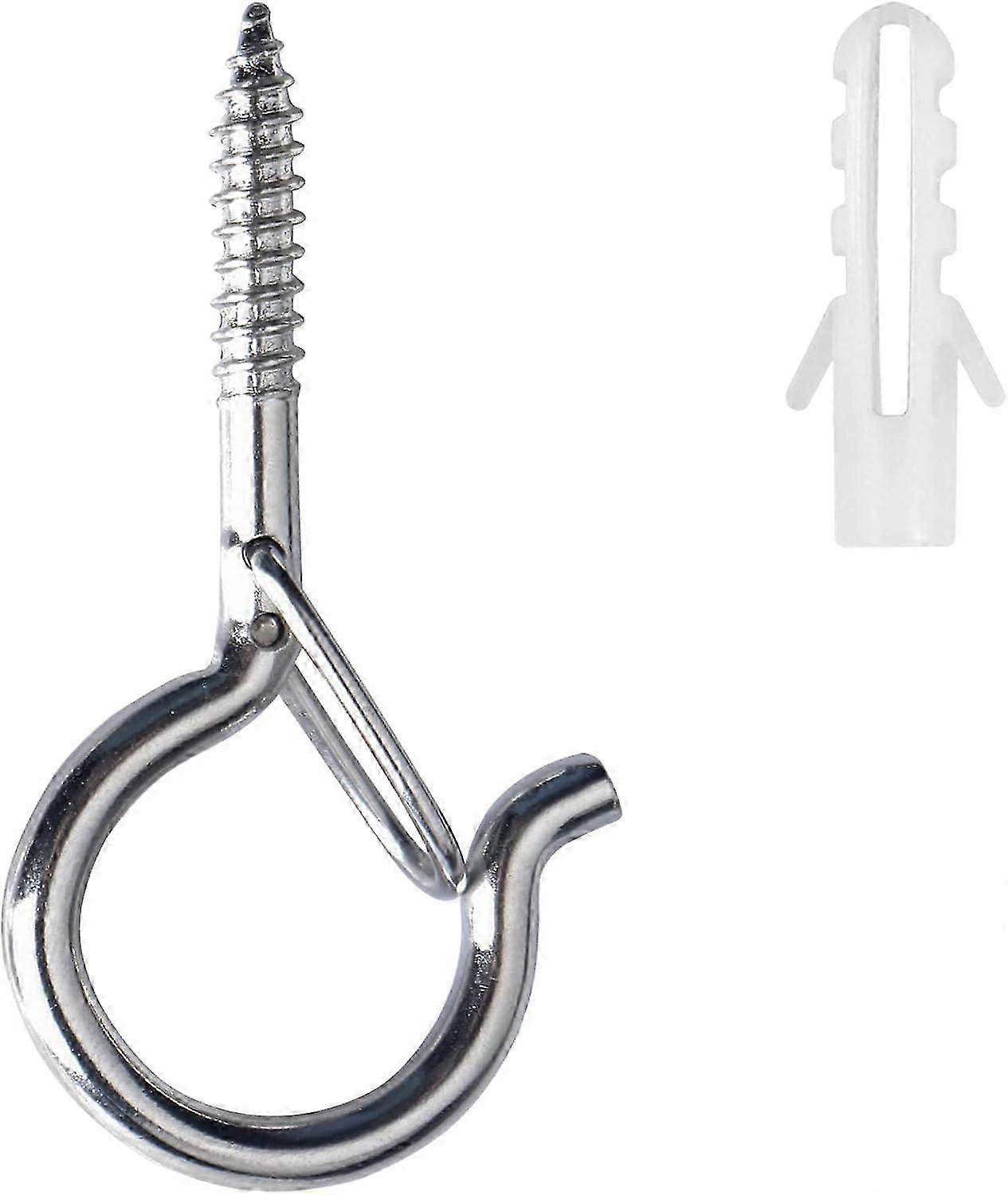 Q-Hanger 22 حزمة خطافات لولبية للجدار أو السقف معلقة مع مشبك أمان للعام الجديد ، المنزل ، المرآب ، الحفلة (فضي)