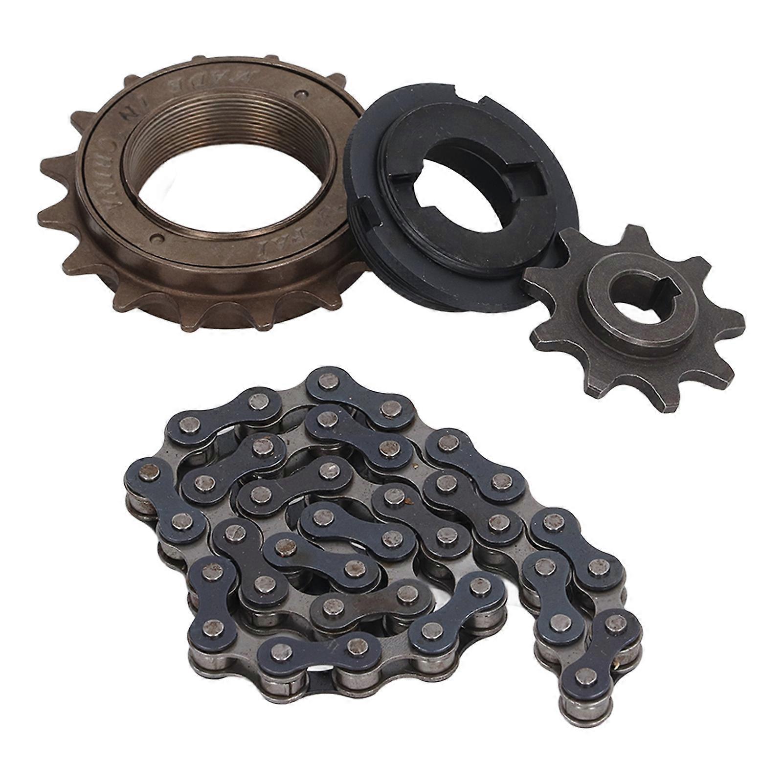Roue libre 16 dents en acier 410, chaîne 38 maillons, pignon 9 dents pour vélo