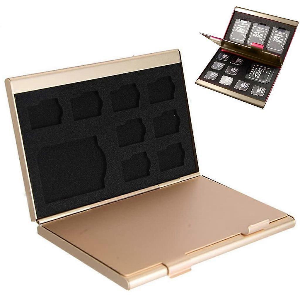 Aluminum Memory Card Storage Box for 4 SD Cards & 8 TF Cards