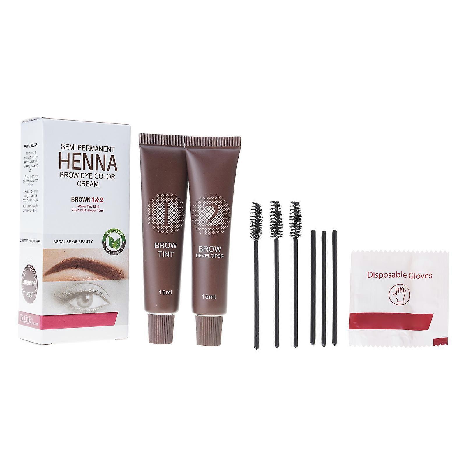 Quick Drying Eyelash and Eyebrow Tint Kit Eyebrow Color Kit 5-7 Days Long Lasting Eyebrow Dye Tint Kit Brown Black  brown