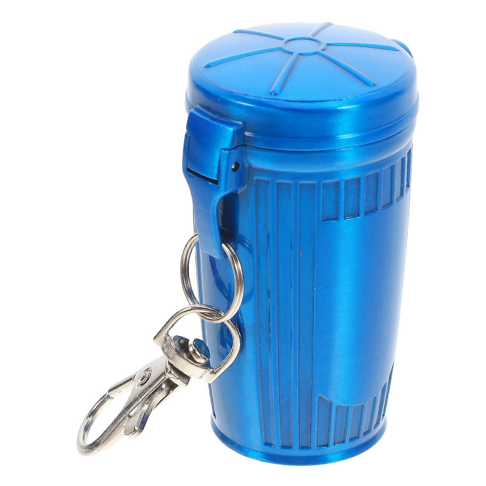Ashtray Portable Ashtray for Outdoor Use Blue Plastic Windproof Smokeless 1Pcs