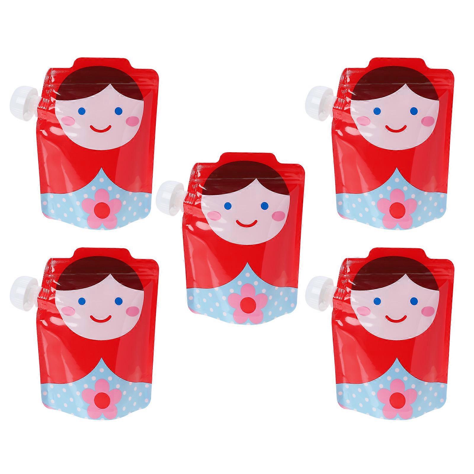 Matpåsar för barn Återanvändbara PE-material Resevänliga 5 st