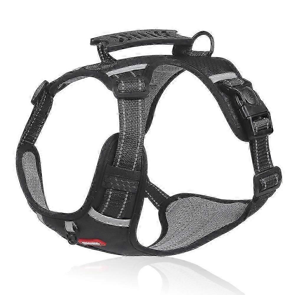 DUOMM HT-524 Gilet de sécurité réfléchissant réfléchissant pour chiot harnais pour chien de compagnie respirant avec poignée de commande ST - Jaune