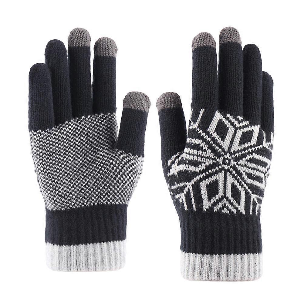 Mens Winter Gloves Knitted Warmth Protection Windproof For Cold Weather