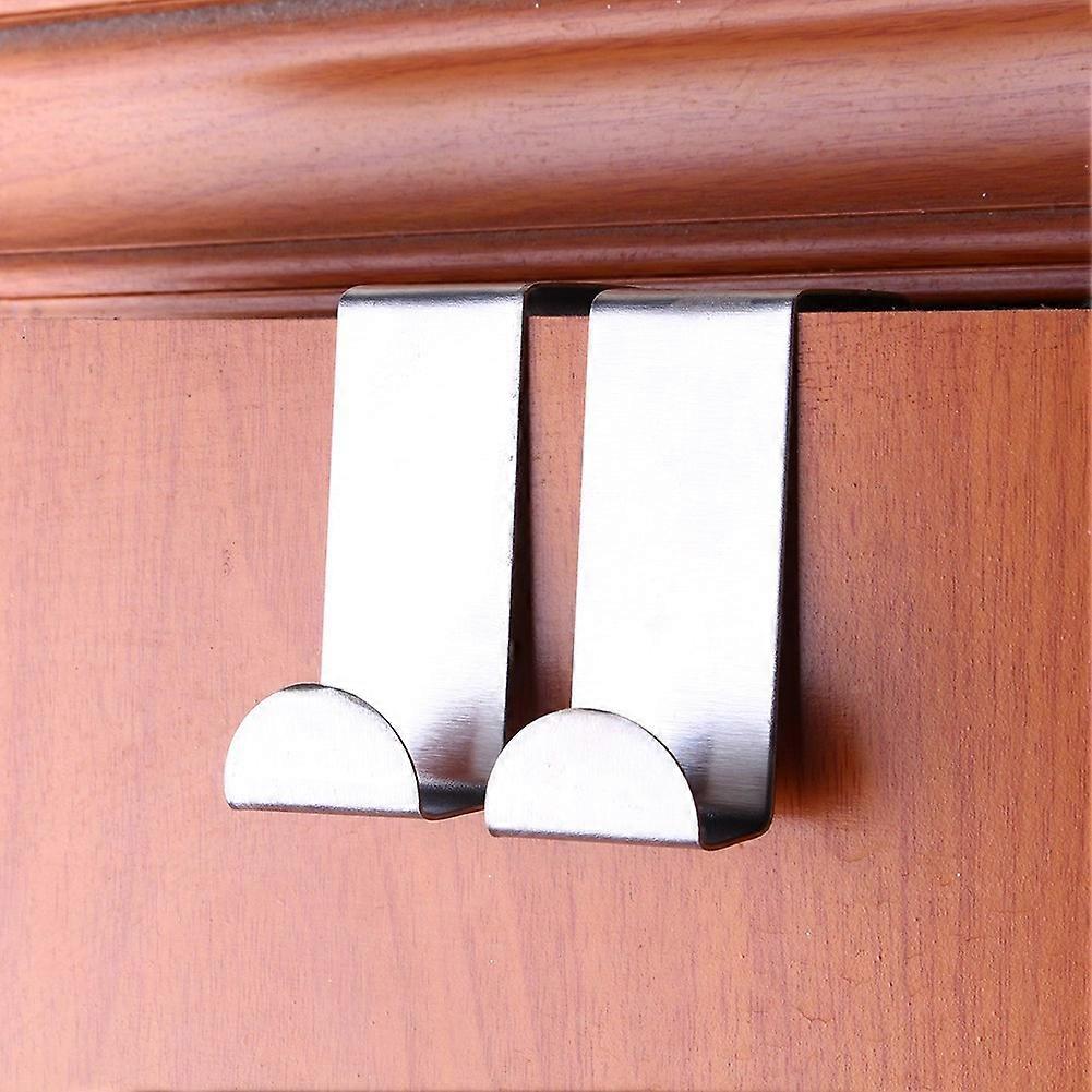 Versatile Space-saving Hanging Organizer, Durable Material Stainless Steel Reversible Over The Door Hooks, Coat Clothes Robe Hooks for Kitchen