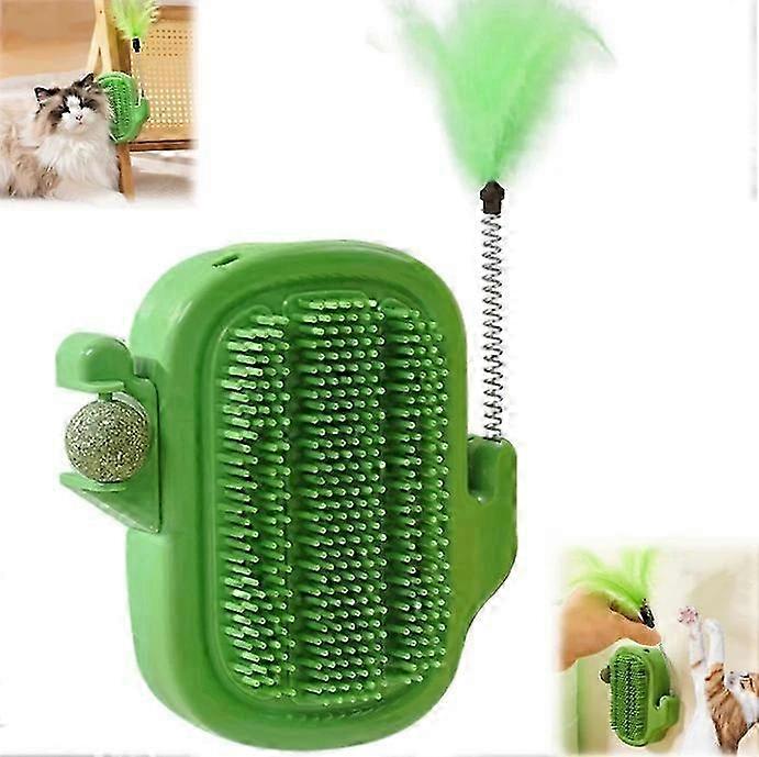 Catnip Licking Balls For Cats Wall Groomer Scratcher Brush Toys With Teaser Stick Chew Toys Wall Cor