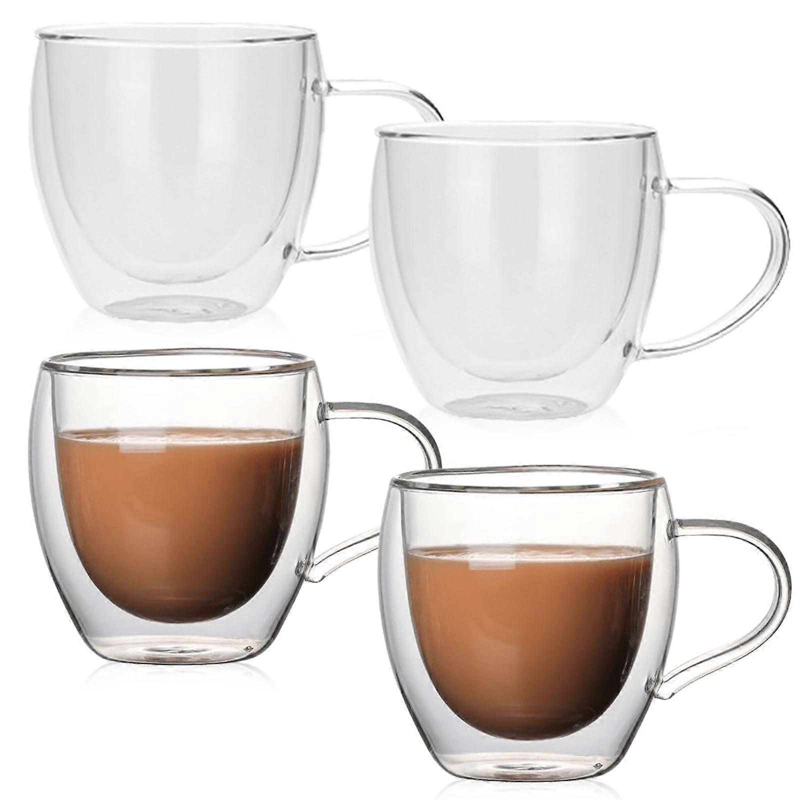 DoubleWalled Coffee Glasses for Cappuccino, Latte, Tea
