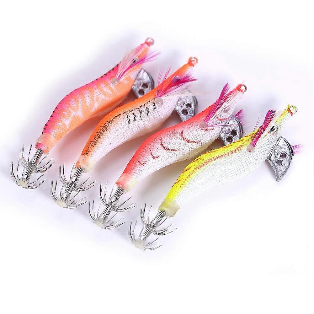 4 Pieces Luminous Shrimp Lures, Artificial Crawfish Bait, Squid Jig Fishing Accessories, Glow In The Dark Design