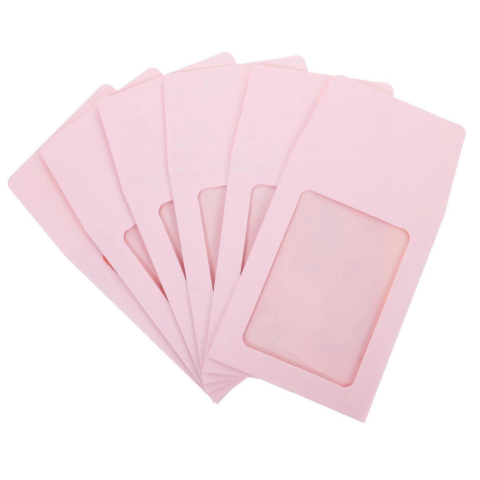 Card Holders Set of 20 in Macaron Colors, Transparent Scratch-Resistant Card Covers, Kraft Paper Card Display Cases