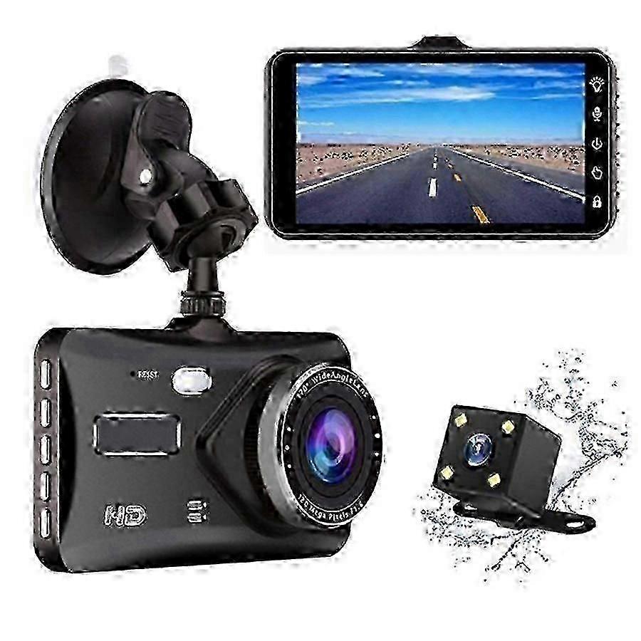 Front and Rear Dual Dash Camera HD 1080P 4 Inch Dashboard Camera Full HD 170 Wide Angle Backup Camera With G-Sensor Parking Monitor